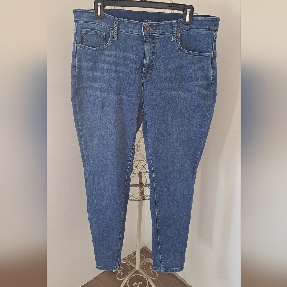Isaac Mizrahi Live Medium Wash Stretchy Lightweight Skinny Jeans, Size 16.